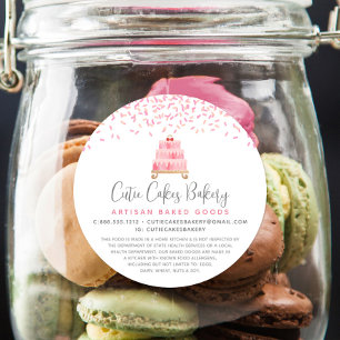 Bakkerijtaart Blush Roze Sprinkles Dessert Juridis Ronde Sticker