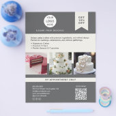 Bakkerijtaart Custom Logo Grey Business Flyer (Enkel)