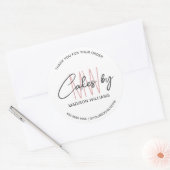Bakkerijtaart Custom Monogram Logo Ronde Sticker (Envelop)