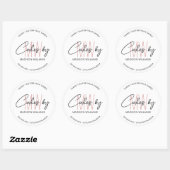 Bakkerijtaart Custom Monogram Logo Ronde Sticker (Vel)