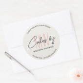 Bakkerijtaart Custom Monogram Logo Ronde Sticker (Envelop)