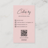 Bakkerijtaart Custom Monogram Logo Roze Visitekaartje (Achterkant)