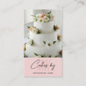 Bakkerijtaart Custom Monogram Logo Roze Visitekaartje (Voorkant)
