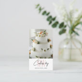Bakkerijtaart Custom Monogram Logo Visitekaartje (Staand voorkant)