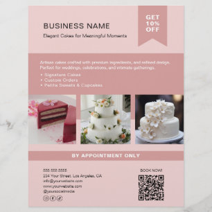 Bakkerijtaart Custom Photo QR Pink Flyer