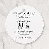 Bakkerijtaart en ingrediënten gemaakt met liefde q bedankjes labels (Achterkant)