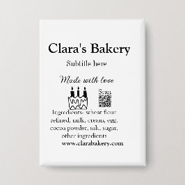 Bakkerijtaart en ingrediënten gemaakt met liefde q button