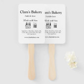 Bakkerijtaart en ingrediënten gemaakt met liefde q handwaaier (Voorkant en achterkant)