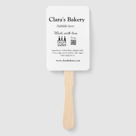 Bakkerijtaart en ingrediënten gemaakt met liefde q handwaaier