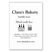 Bakkerijtaart en ingrediënten gemaakt met liefde q kaart (Achterkant)