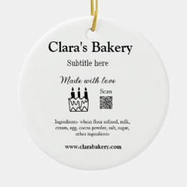 Bakkerijtaart en ingrediënten gemaakt met liefde q keramisch ornament