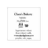 Bakkerijtaart en ingrediënten gemaakt met liefde q rubberstempel (Afrduk)