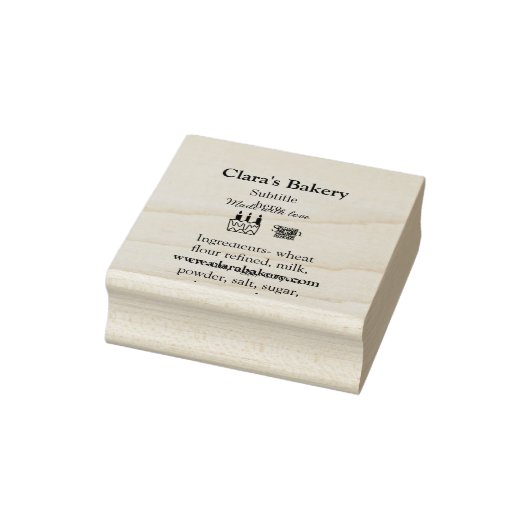 Bakkerijtaart en ingrediënten gemaakt met liefde q rubberstempel (Stempel)