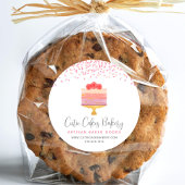 Bakkerijtaart Roze Ombre Sprinkles Gebak Dessert Ronde Sticker