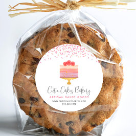 Bakkerijtaart Roze Ombre Sprinkles Gebak Dessert Ronde Sticker