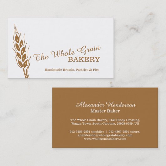Bakkerijtarwe visitekaartjes (Voorkant / Achterkant)