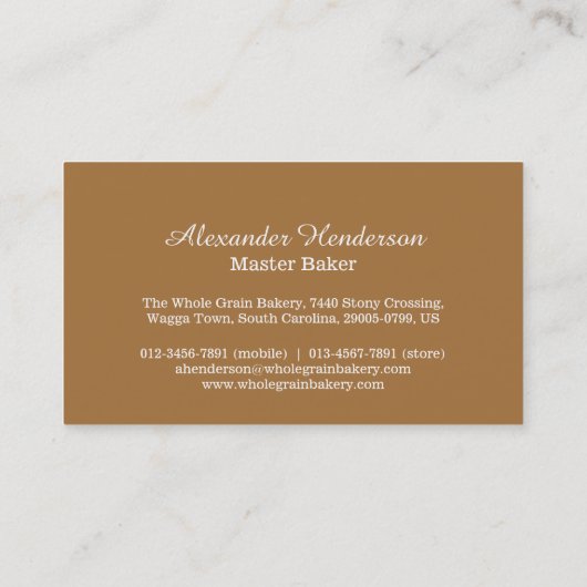 Bakkerijtarwe visitekaartjes (Achterkant)