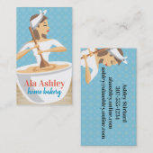 bakkerijvrouw bakkerij mengkom bruin haar visitekaartje (Voorkant / Achterkant)