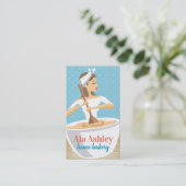 bakkerijvrouw bakkerij mengkom bruin haar visitekaartje (Staand voorkant)