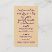 Bakkerijvrouw visitekaartjes voor het mengen van b (Achterkant)