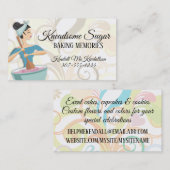 Bakkerijvrouw visitekaartjes voor het mengen van b (Voorkant / Achterkant)