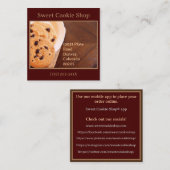 Bakkerijwinkel Baker Cookie Vierkante Visitekaartje (Voorkant / Achterkant)