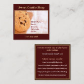 Bakkerijwinkel Baker Cookie Vierkante Visitekaartje (Voorkant / Achterkant)