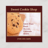 Bakkerijwinkel Baker Cookie Vierkante Visitekaartje (Voorkant)