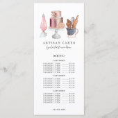 Bakkerijzetmeelmaker Waterverf Menu (Voorkant)