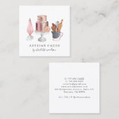 Bakkerijzetmeelmaker Waterverf Vierkante Visitekaartje (Voorkant / Achterkant)