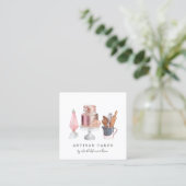 Bakkerijzetmeelmaker Waterverf Vierkante Visitekaartje (Staand voorkant)