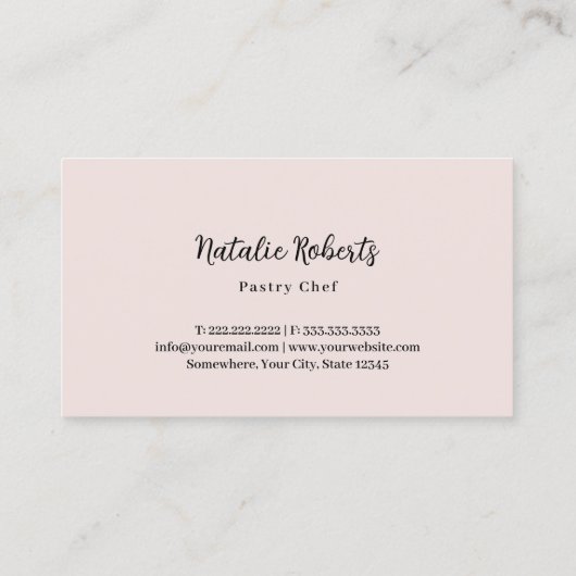 Bakkerkgebak Chef Pipet minimalistisch Visitekaartje (Achterkant)
