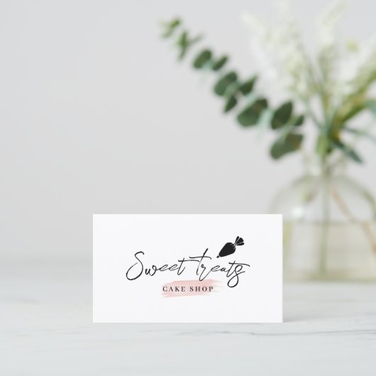 Bakkerkgebak Chef Pipet minimalistisch Visitekaartje (Staand voorkant)