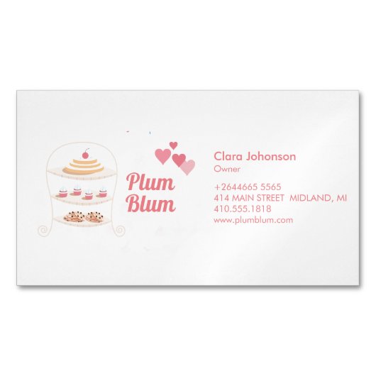 Bakkerkwaren en -snoepjes aanpassen magnetisch visitekaartje (Voorkant)