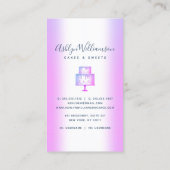 Bakkerkwaren Paarse glitter Drip Pastry Chef Luxur Visitekaartje (Achterkant)