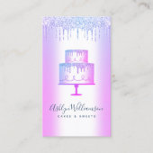 Bakkerkwaren Paarse glitter Drip Pastry Chef Luxur Visitekaartje (Voorkant)
