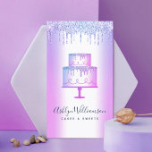 Bakkerkwaren Paarse glitter Drip Pastry Chef Luxur Visitekaartje