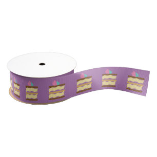 Bakkerlak plakje met hart grosgrain lint