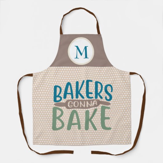 Bakkers gaan bakken Monogram Gift Schort (Voorkant)