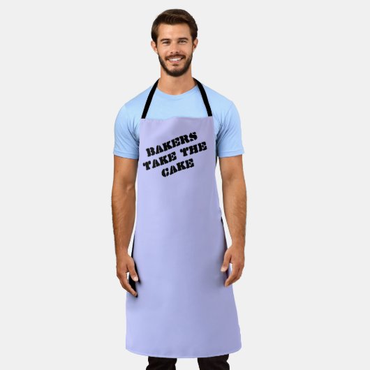 Bakkers Neem de taart Periwinkle Paarse Schort (Gedragen)