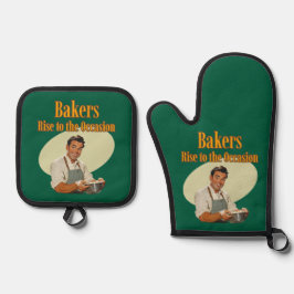 Bakkers staan voor de gelegenheid ovenwant & pannenlap set