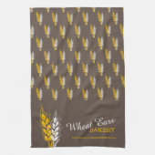 Bakkers tarwbruin geel grafisch bedrijfsmodel theedoek (Verticaal)