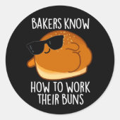 Bakkers weten hoe ze hun broodjes moeten bakken ronde sticker (Voorkant)