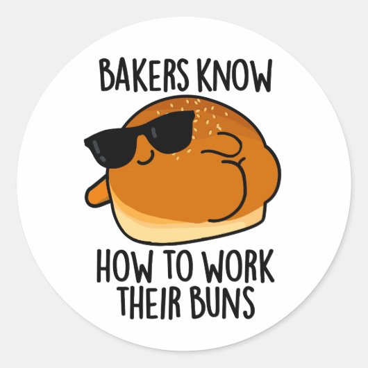 Bakkers weten hoe ze hun broodjes moeten bakken ronde sticker (Voorkant)