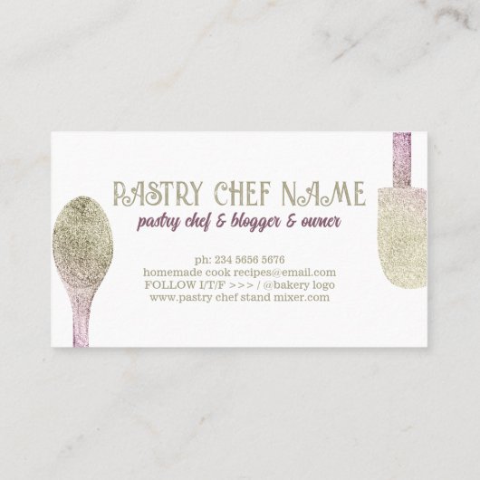 Bakkersbakkerskok van roos van gebak visitekaartje (Achterkant)