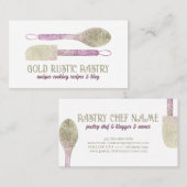 Bakkersbakkerskok van roos van gebak visitekaartje (Voorkant / Achterkant)