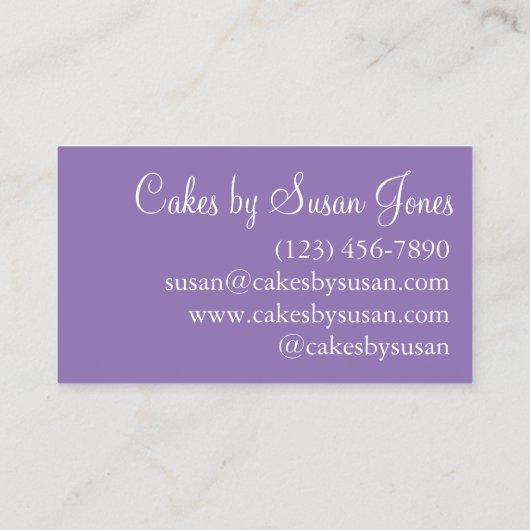 Bakkersbruiloft Decorator Deeg Visitekaartje (Achterkant)