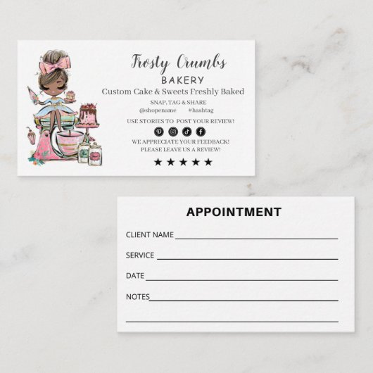 Bakkersbusiness APPOINTMENT Visitekaartje (Voorkant / Achterkant)