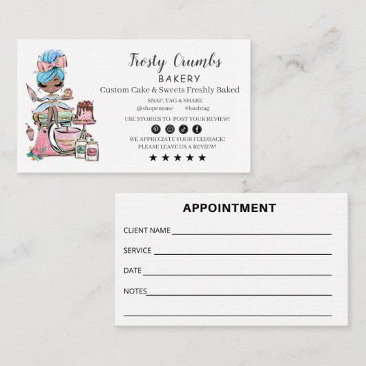 Bakkersbusiness APPOINTMENT Visitekaartje (Voorkant / Achterkant)