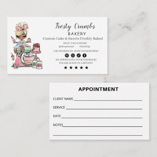 Bakkersbusiness APPOINTMENT Visitekaartje (Voorkant / Achterkant)